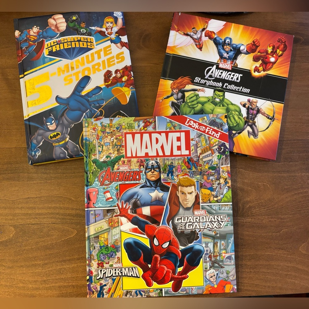 Three marvel books: 2 short stores, 1 look and find